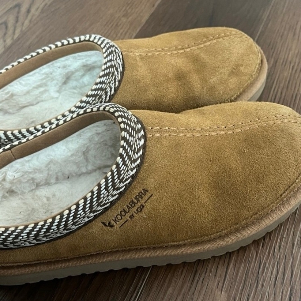 Koolaburra Tan Suede Slip-On Shearling Lined Slipper